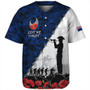 New Zealand Baseball Shirt Anzac Day Poppy Flower And Barbed Wire