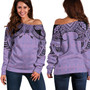 Fiji Off Shoulder Sweatshirt Fijian Masi Pacific Tribal Designs