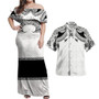 Fiji Combo Off Shoulder Long Dress And Shirt Fijian Masi Pacific Tribal Designs