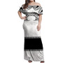 Fiji Woman Off Shoulder Long Dress Fijian Masi Pacific Tribal Designs