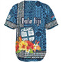 Fiji Baseball Shirt Bula Fiji Masi Tropical Flowers Special Design