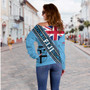 Fiji Off Shoulder Sweatshirt Flag And Coat Of Arms