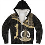 Vanuatu Sherpa Hoodie Custom Melanesia Tribal Golden Coconut