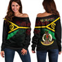 Vanuatu Off Shoulder Sweatshirt Melanesia Tribal Pattern