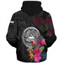 American Samoa Sherpa Hoodie Custom Polynesian Pattern Tropical Floral Design