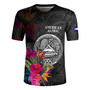 American Samoa Rugby Jersey Custom Polynesian Pattern Tropical Floral Design