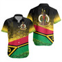 Vanuatu Short Sleeve Shirt Flag Lauhala Style