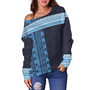 Fiji Off Shoulder Sweatshirt Fijian Makare And Tapa Design