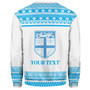 Fiji Sweatshirt Custom Rugby Flying Fijian Makare And Tapa Design