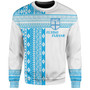 Fiji Sweatshirt Custom Rugby Flying Fijian Makare And Tapa Design