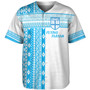 Fiji Baseball Shirt Custom Rugby Flying Fijian Makare And Tapa Design