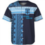 Fiji Baseball Shirt Custom Rugby Flying Fijian Makare And Tapa Design