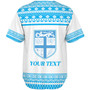 Fiji Baseball Shirt Custom Rugby Flying Fijian Makare And Tapa Design