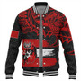 Tonga Baseball Jacket Tribal Polynesian Grunge Flag