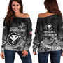Hawaii Off Shoulder Sweatshirt FestPAC 2024 Polynesian Pattern Design