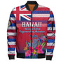 Hawaii Bomber Jacket Regenerating Oceania Hawaii Flag With Traditional Patterns