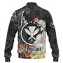 Hawaii Baseball Jacket Custom Polynesian Curve Pattern Design With Tropical Floral Collection