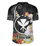 Hawaii Rugby Jersey Custom Polynesian Curve Pattern Design With Tropical Floral Collection