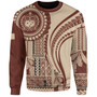 Samoa Sweatshirt Seal Samoan Siapo Brown Design