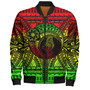 Hawaii Bomber Jacket Custom Seahorse Polynesian Tattoo Reggae