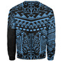 Hawaii Sweatshirt Custom Kanaka Maoli Hawaiian Blue Tribal Pattern