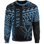 Hawaii Sweatshirt Custom Kanaka Maoli Hawaiian Blue Tribal Pattern