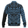 Hawaii Baseball Jacket Custom Kanaka Maoli Hawaiian Blue Tribal Pattern