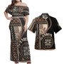 Samoa Combo Off Shoulder Long Dress And Shirt Samoan Siapo Motif Classic Style