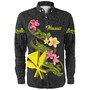 Hawaii Long Sleeve Shirt Custom Plumeria Tribal