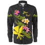 Hawaii Long Sleeve Shirt Custom Plumeria Tribal