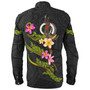 Vanuatu Long Sleeve Shirt Custom Plumeria Tribal