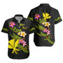 Hawaii Short Sleeve Shirt Custom Plumeria Tribal