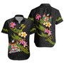 Fiji Short Sleeve Shirt Custom Plumeria Tribal