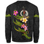 Vanuatu Sweatshirt Custom Plumeria Tribal