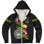 American Samoa Sherpa Hoodie Custom Plumeria Tribal