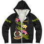 Vanuatu Sherpa Hoodie Custom Plumeria Tribal