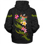 Fiji Sherpa Hoodie Custom Plumeria Tribal