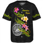 American Samoa Baseball Shirt Custom Plumeria Tribal