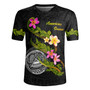 American Samoa Rugby Jersey Custom Plumeria Tribal