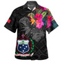 Samoa Hawaiian Shirt Custom Samoa Coat Of Arms With Tropical Flowers Special