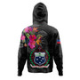 Samoa Hoodie Custom Samoa Coat Of Arms With Tropical Flowers Special