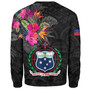 Samoa Sweatshirt Custom Samoa Coat Of Arms With Tropical Flowers Special