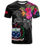 Samoa T-Shirt Custom Samoa Coat Of Arms With Tropical Flowers Special