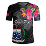 Samoa Rugby Jersey Custom Samoa Coat Of Arms With Tropical Flowers Special