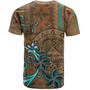 American Samoa T-Shirt Polynesian Pattern Motif And Teal Boar Tusk