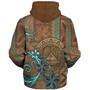 American Samoa Sherpa Hoodie Polynesian Pattern Motif And Teal Boar Tusk