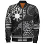 Philippines Filipinos Bomber Jacket Filipino Coat Of Arms With Leaves and Tribal Patterns