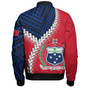 Samoa Bomber Jacket Samoa Coat Of Arms With Polynesian Tattoo Flag Style