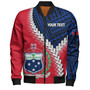 Samoa Bomber Jacket Samoa Coat Of Arms With Polynesian Tattoo Flag Style