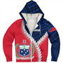 Samoa Sherpa Hoodie Samoa Coat Of Arms With Polynesian Tattoo Flag Style